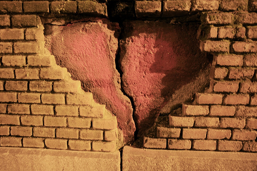 broken hearted wall
