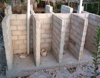 latrine under construction view
