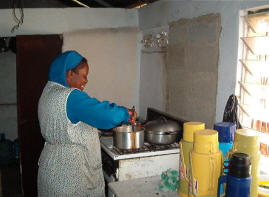 Sr Francesca preparing meals